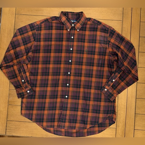 Ralph Lauren Blake Mens XL Button Up Shirt Long Sleeve Plaid Multi Color - Picture 3 of 13